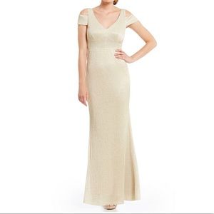 Calvin Klein Champagne Shimmer Knit Gown